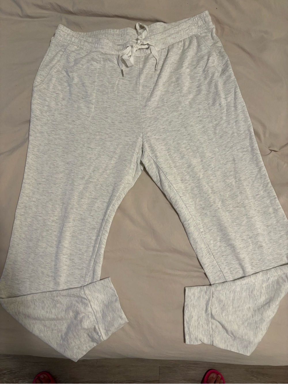 Soma Heathered Ivory Drawstring Lounge Pants